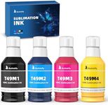 140mlx4 Clog-Free T49M Sublimation Ink for Epson SureColor F170 F570 Sublimation Printer | ICC-Free | Leak-Proof Design | Vivid Color & Anti-Fade Guaranteed | Fast-Drying Lab-Tested Formula(B/C/M/Y)