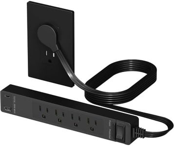 LIDER PD 36W Surge Protected Outlet Extender, USB-A & USB-C, 5ft, Flat-Plug