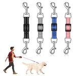 Firtink Dog Collar Clips, 4 Pcs Reflective Nylon Collar Leash, Adjustable Safety Dog Collar Clip Double Ended Backup Clasp Clip for Dog Harness Pet(Black, Blue, Pink, Grey)