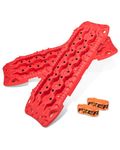 FIERYRED Recovery Traction Boards-2 Pcs Offroad Traction Mat for Sand Mud Snow Track Tire Ladder 4X4 - Traction Tracks, Red and Black