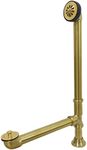 Kingston Brass CC2087 Vintage Clawfoot Tub Drain, 20-1/4"~22-5/8" x 7" (L) x 3" (W) x 14-1/4"~5" (H), Satin Brass