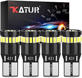 KaTur 194 LED Light Bulb 6000K White Super Bright 168 2825 W5W T10 Wedge 24-SMD 3014 Chipsets LED Replacement Bulbs CANBUS Error Free for Car Dome Map Door Courtesy License Plate Lights (4pcs,White)