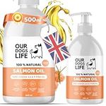 Pure Scottish Salmon Oil For Dogs uk | Omega 3, 6, & 9 Fish Oil Supplement | Natural Coat, Joint Care, Itchy Skin & Immune Support | 500ml