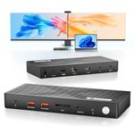 Minisopuru Thunderbolt 4 Dock - Thunderbolt Docking Station Dual Monitor with 8K/4K Displays, 85W Charging, Thunderbolt Certified, Thunderbolt 4 Hub for Windows and Mac（HDMI, 3xUSB, 2.5GbE, SD/TF 4.0）