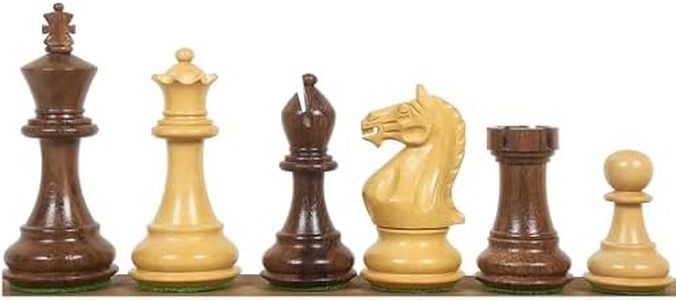 Royal Chess Mall- 3.75" Queens Gambit Staunton Chess Pieces Only Set - Weighted Golden Rosewood