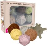 Edushape Sensory Mini Balls for Baby - Pack of 6 Boho Chic Color Baby Balls That Help Enhance Gross Motor Skills for Kids Aged 6 Months and Up - Vibrant Colorful and Unique Toddler Ball for Baby