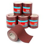 SHALL Sandpaper Roll Set 5 Rolls, 9.3cm x 5m, 60/80/120/180/240 Grit, Aluminium Oxide Abrasive Sanding Paper for Sanding，Polishing and Rust Removal，Aluminum oxide sandpaper for woodworking