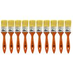 10 Pack Paint Brushes Ideal for Walls & Ceilings, Paint Brush Set with Synthetic Bristle Brush, Heavy-Duty Gloss Paint Brush for Fiberglass and Laminating (1.5 Inch)