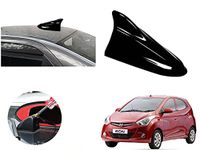 Auto Pearl Shark Fin Antenna Universal Replacement Car Antenna Roof Aerial ABS Material Waterproof Rubber Ring AM FM Radio Signal Compatiable with - Eon (Color Black)