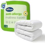 Silentnight Anti-Allergy Double Mattress Topper - Thick Deep Mattress Pad Protecting Against Allergies and Dust Mites - Hypoallergenic and Machine Washable - Double Bed, White