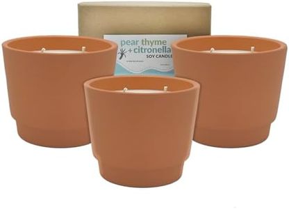 Best Bee Brothers, Citronella Soy Candle – Hand-Poured, Pear, Thyme, Citronella Scent 10oz 3-Pack