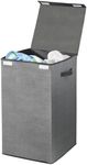 mDesign Laundry Bin – Foldable Laundry Basket for Bathroom or Bedroom – Also Suitable as Kids' Laundry Bin – Grey/Black