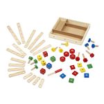 Melissa & Doug Wooden Construction Building Set in a Box (Developmental Toy, 48 Pieces)