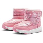 HOBIBEAR Boy's Girl's Warm Winter Booots Outdoor Snow Boots(Pink-8Toddler)