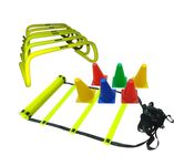 Roxan kit Combo-Agility Speed Hurdle 6 inch Set of 6 pcs | Agility Speed Ladder 4 Meter with 10 rungs | Agility Marker Cone 6 inch Set of 6 pcs