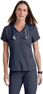 Grey's Anatomy Impact 7187 Harmony Scrub Top Steel S