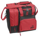 Deluxe Single Bowling Ball Bag with Separate Shoe Compartment That Holds up to Size 15 Shoes. Red