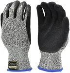 G & F 22600M Cutshield Cut Resistant Level 5 Work Gloves, Rubber Coated, Grey, Medium,Gray/Black