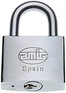 Amig - Candado acero inoxidable -recomendado para uso marítimo Modelo 60 | Latón niquelado con arco de acero tratado | Ancho: 40 mm