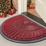 MontVoo Front Door Mat Outdoor Indoor 43X75CM Non Slip Heavy Duty Rubber Doormat Entrance Mat Dirt Scraping Shoe Mat Red