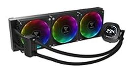 Gamdias RGB CPU Water Cooler | 360mm AIO Liquid Cooling System with Rotatable 2.1" LCD Display | Compatible with Intel & AMD (AM4/AM5) | Quiet Pump | Vibrant RGB - Chione M4-360