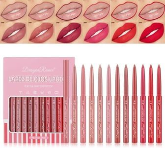 MYUANGO Lip Liner Set 12 PCS, Long-Lasting Luxury Intense Lipliner, Creamy Easy to Use Richly Pigmented Lip Liner Pencil