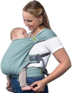 Boba Pre-Wrapped Baby Wrap Carrier with Buckle, Easy Adjust Soft Infant Baby Carrier Hybrid for Boy or Girls, Baby Sling for Newborn up to 35 lbs (Sea Mist)