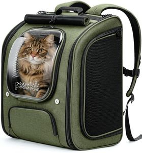 Pecute Cat Backpack Carrier, Large Space Cat Bubble Backpack, Breathable Cat Carrier, Shaded Dog Backpack Carrier, Ergonomic 3D Design for Travel, Hiking, Suitable for Shopping, and Vet, XL, Green