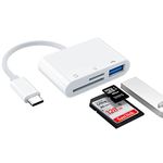 USB C SD Card Reader Adapter, Fermoved USB 3.0 Type C Micro SD TF Card Reader Adapter, 3 in 1 USB C to USB Camera Memory Card Reader Adapter for iPhone 15 Pad Pro MacBook and More UBC C Devices