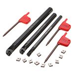 Maizoon CNC Lathe Holder Turning Tool Boring Bar 3pcs S07K-SCLCR06 S10K-SCLCR06 S12M-SCLCR06 + 10pcs CCMT0602 Inserts + 3pcs Wrenches Lathe Tools DZ09