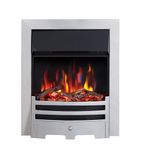 FLAMEKO Verona 16’’ Fireplace Insert, 2000W Heater, Chrome Trim, Bauhaus Fret, 9 Colour Flame Effect, Remote Control