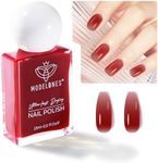 modelones Jelly Red Nail Polish, Sheer Dark Red Clear Translucent Semi-Transparent 15 ml Quick Dry Nail Lacquer Strengthener Long Last Finger Toe Nail Art DIY Manicure Gift for Women Girls 0.5 Fl Oz