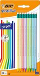 Bic Evolution Stripes Pack of 8 HB Pencils with Eraser, Colourful Stripe Design