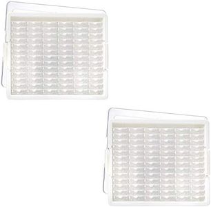 Elizabeth Ward Bead Storage Solutions 82 Piece Stackable Bead Storage Containers with Lid for Art Supplies and Craft Storage, Clear (2 Pack)