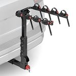 BougeRV 2024 Enhanced Lockable Bike Rack Hitch for Car, 2-3 Bike Carrier for SUV & Truck, Foldable & Tilting for Trunk Access, Easy Assembly Hitch Mount with Improved Base Locking Mechanism