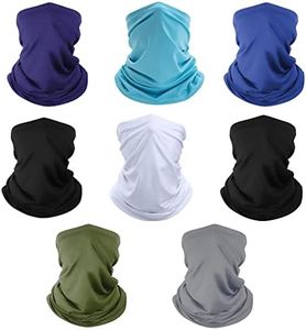 Finvizo 8 Pack Neck Gaiter Bandana Mask Face Cover Cooling Gator Scarf Washable Reusable Cooling Gator Mask Face Scarf Cover Protect from Dust Sun for Men Women Fishing Cycling Running Facemask Gaitor