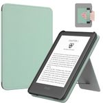 MoKo Case for 6" All-New Kindle(11th Generation 2024/2022 Release), Lightweight PU Leather Cover Stand Shell with Hand Strap Auto Wake/Sleep for Kindle 2024 11th Gen e-Reader, Agave Green