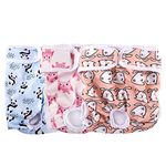 Medo 3 Packs Reusable Dog Nappies, Super Absorbent Washable Dog Diapers Puppy Sanitary Wraps Panties for Female Pet Incontinence and Long Travels 50-60 cm/19.7-23.6 inch (L)