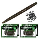 FONMANG Wacky Worms Bass Fishing Lure,Soft Plastic Stick Baits 80 Senko Words and 30 O-Rings，4" 5" 6 Inch