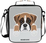 Pfrewn Dog Pattern Lunch Box Boxer Dog Insulated Lunch Bag Reusable Cooler Meal Prep Bags Lunch Tote with Shoulder Strap for School Kids Office Adult