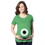 Crazy Dog Tshirts Maternity Monster Eye Ball Funny Pregnancy Tee Cute Halloween Baby Bump T Shirt Funny Graphic Maternity Tee Halloween Maternity T Shirt Funny Maternity Green L