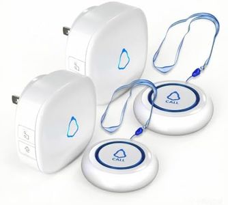 Caregiver Pager, METAK Wireless Call Button for Elderly/Senior at Home, 2 Receivers + 2 SOS Buttons, Emergency Panic Call Bell, Medical Life Alert Necklace System for Patients, Disabled, Nurses