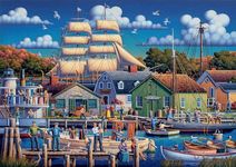 Buffalo Games - Dowdle - Mystic Seaport - 300 Piece Jigsaw Puzzle for Adults Challenging Puzzle Perfect for Game Nights - Finished Puzzle Size is 21.25 x 15.00