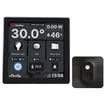 Shelly Wall Display Black + Blu H&T Black (Bundle), Smart Control and Environmental Monitoring Starter Pack, WLAN & Bluetooth, Thermostat, Integrated 5A Relay, Neutral Conductor Required