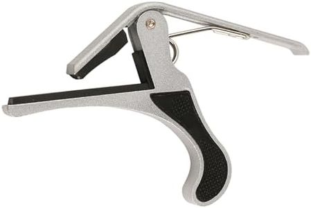 Juârez JRZ250 One Handed Trigger Guitar Metal Capo Quick Change for Ukulele, Electric and Acoustic Guitars, Silver