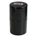 Vitavac - 5g to 20 grams Airtight Multi-Use Vacuum Seal Portable Storage Container for Dry Goods, Food, and Herbs - Black