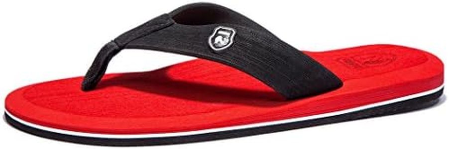 NeedBo NDB Men's Classical Comfortable II Flip-Flop, Red Black, 14