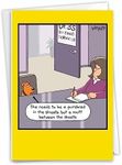 NobleWorks - 1 Hilarious All Occasions Blank Humor Greeting Card with 5 x 7 Inch Envelope - Funny Just Because Cartoon Pet Dog Lover for Men and Women (1 Card) - Dog Dating Service C2658OCB