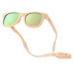 BABY SUNNIES Polarised Baby Sunglasses - 0-24 Months, Peach, Navigator - UV400 Sunglasses for Babies - Unbreakable Flexible Frame - Secure Strap for Toddler Shades