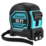 DURATECH Magnetic Tape Measure 25FT with Fractions, Retractable Measuring Tape, Easy to Read Both Side Measurement Tape, Magnetic Hook and Shock Absorbent Case for Construction, Contractor, Carpenter